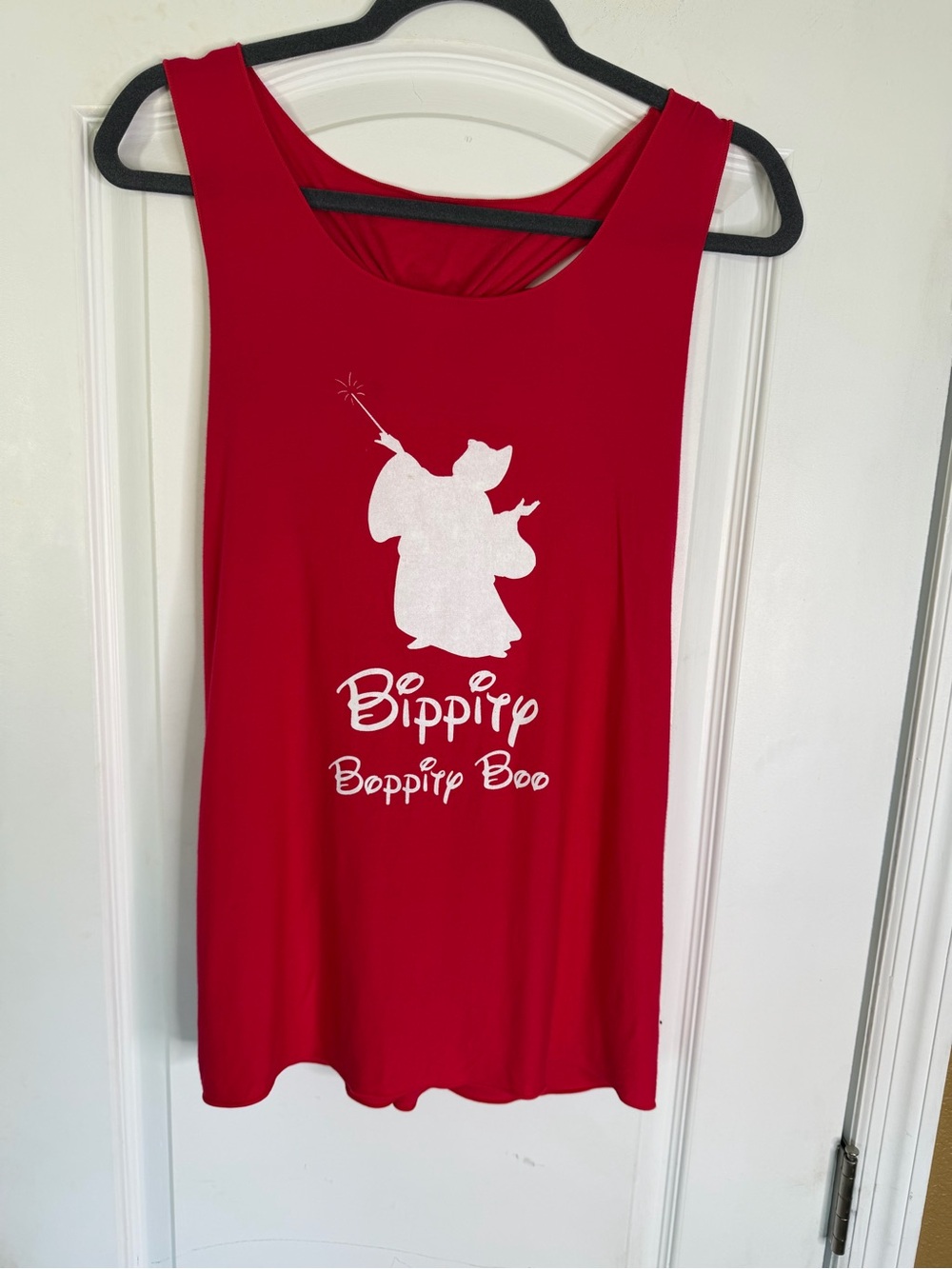 Disney Cinderella “Bippity Boppity Boo” Red Graphic Tank Top W/ Fairy Motif Sz S